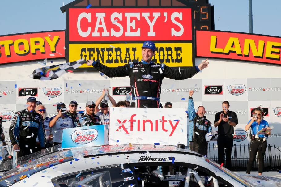 Briscoe, a rookie, scored his first oval win of his Xfinity career and second overall. Briscoe, a rookie, scored his first oval win of his Xfinity career and second overall.